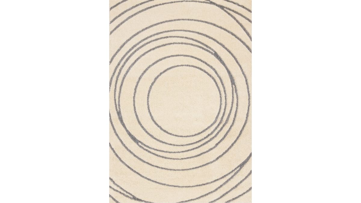 Sully Cream Grey Circle Swirl Rug