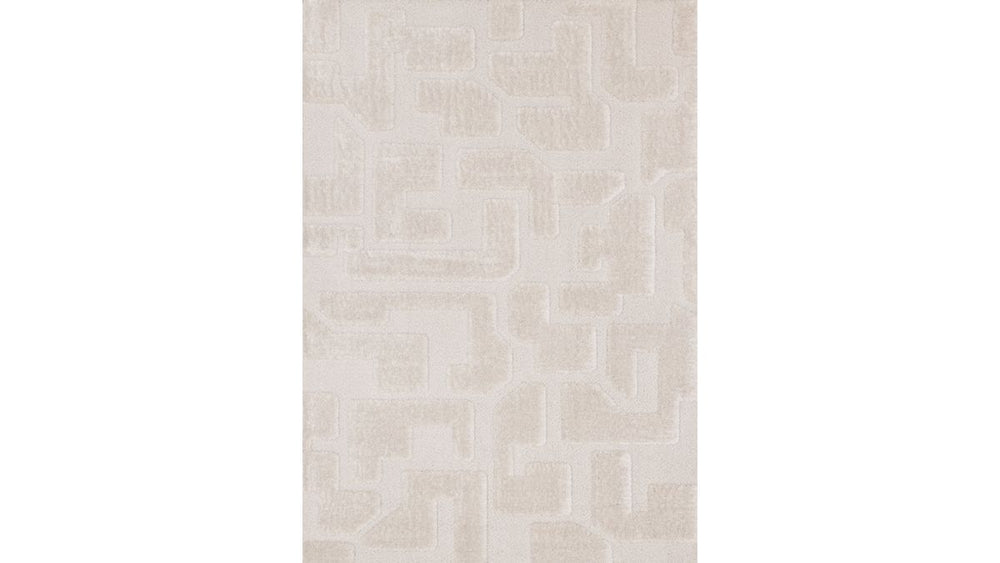 Luxe White Scattered Shapes Design Rug