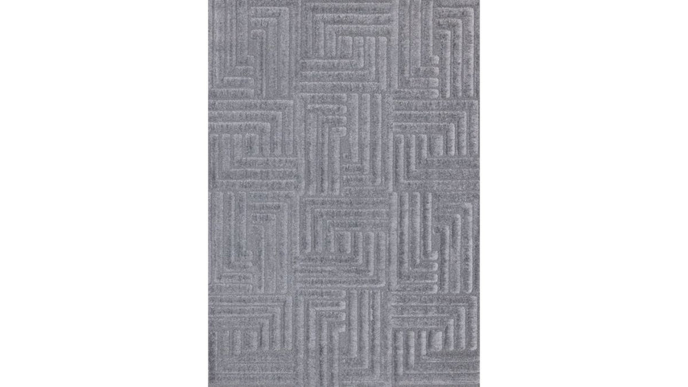 Luxe Blue Maze Design Rug