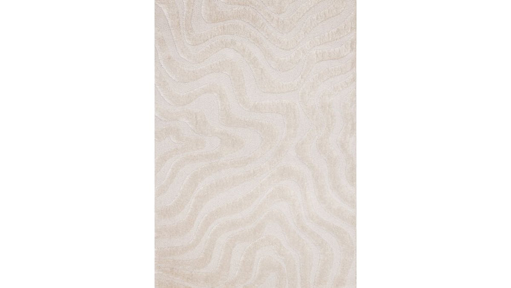 Luxe White Curvy Lines Rug
