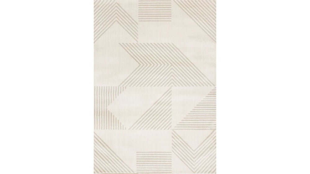 Hayden Cream Beige Contemporary Modern Geometric Rug