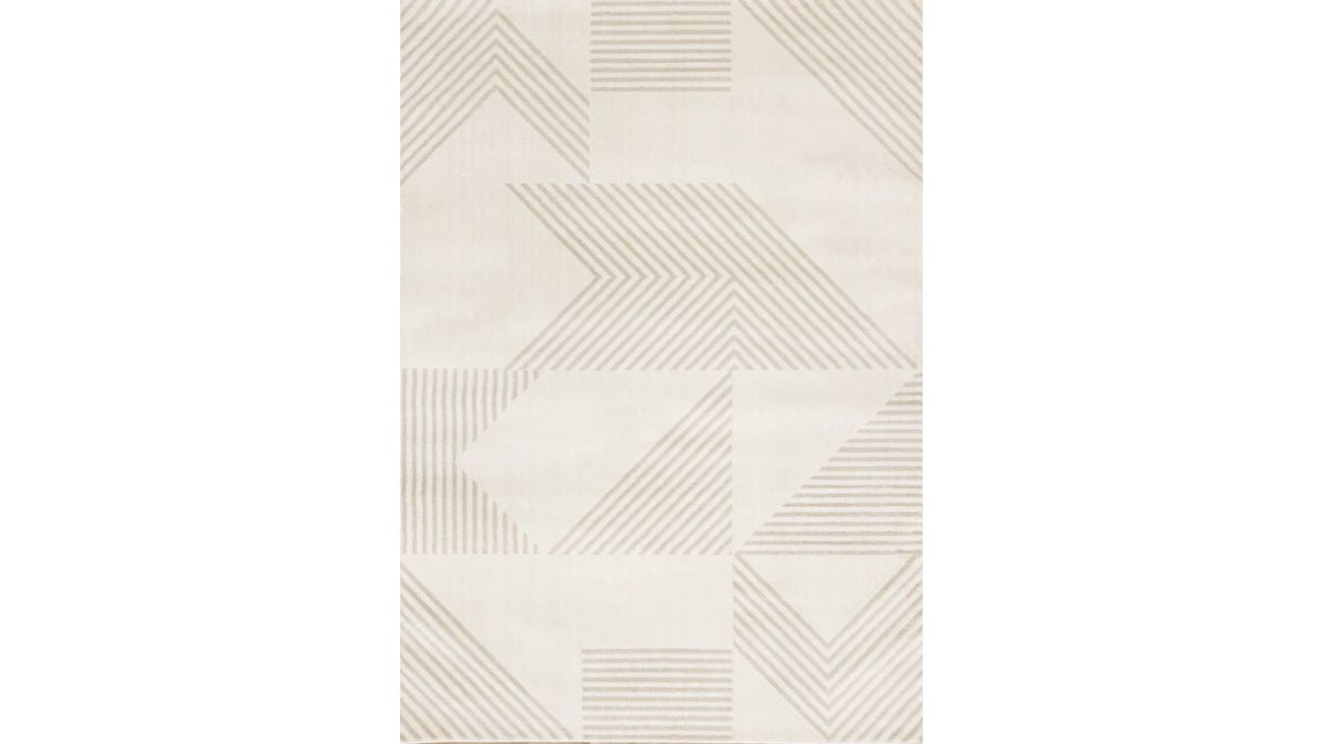 Hayden Cream Beige Contemporary Modern Geometric Rug