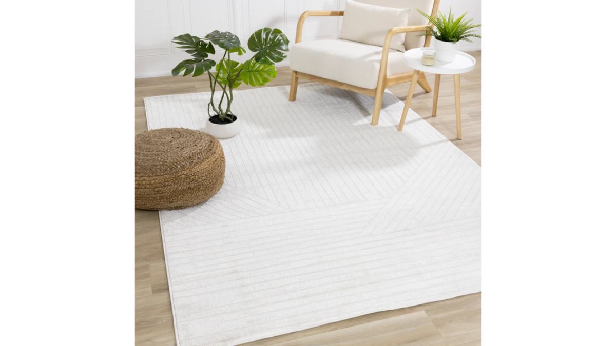 Hayden Light Cream Modern Lines Rug