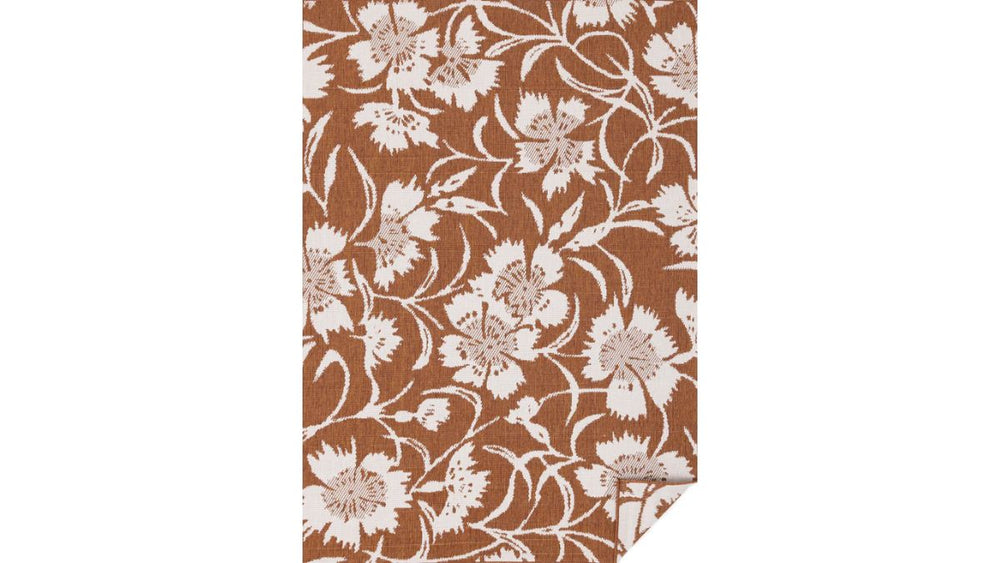 Bristol Orange Cream Floral Pattern Rug