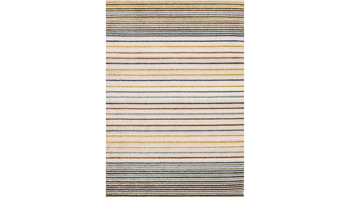 Nala Cream Yellow Oxblood Green Blue Striped Rug