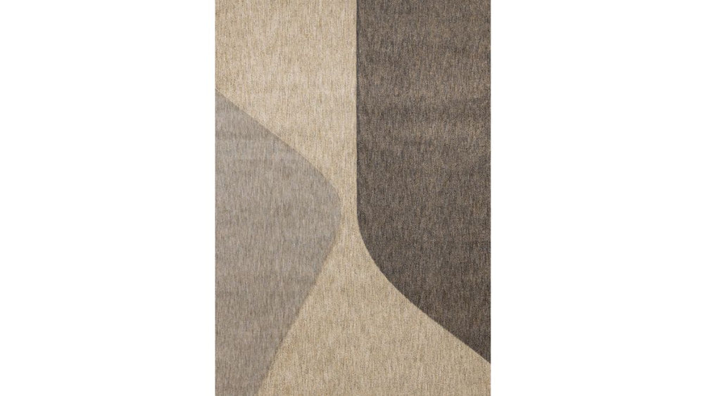 Cora Taupe Beige Grey Curvy Design Rug