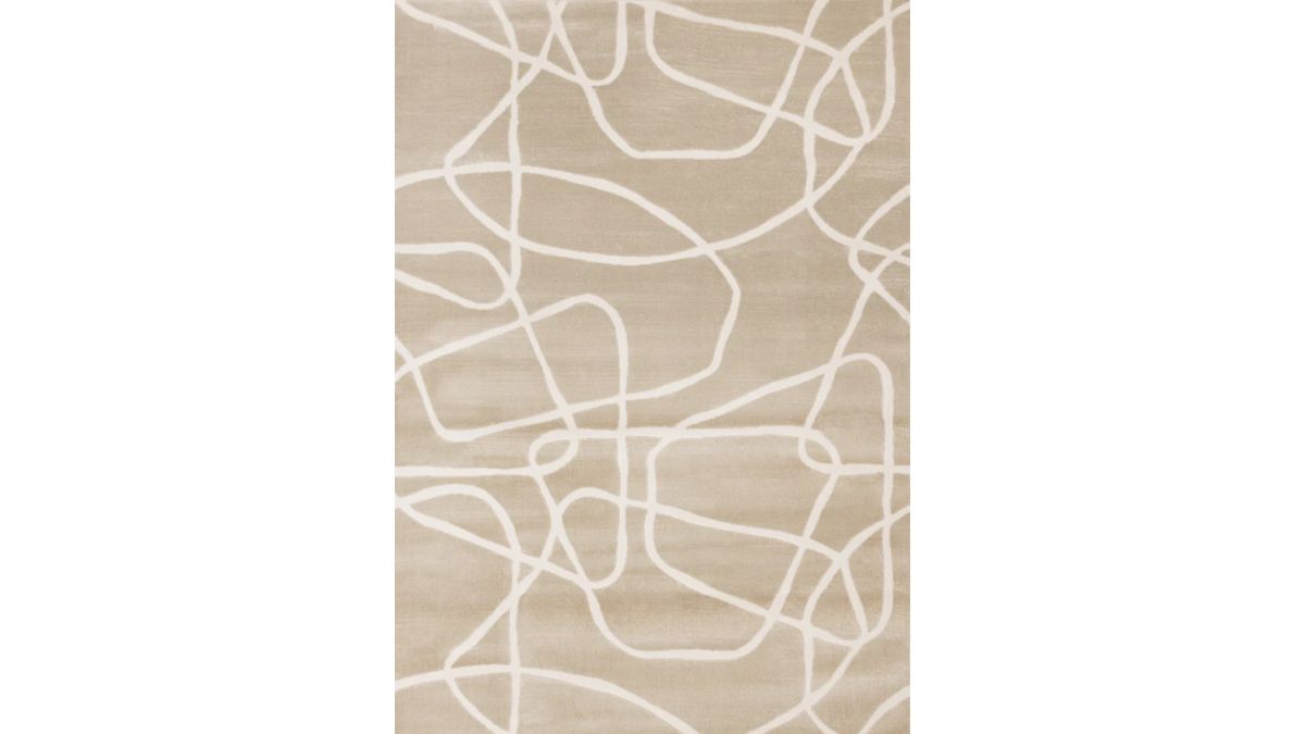 Leo Beige Cream Organic Line Design Rug