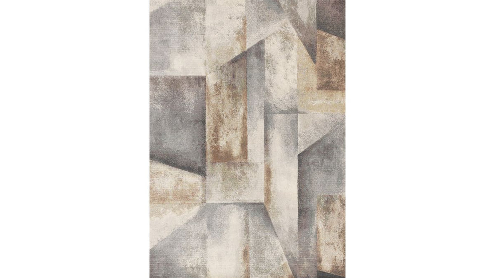 Aurora Multi Distressed Geometric Design Rug