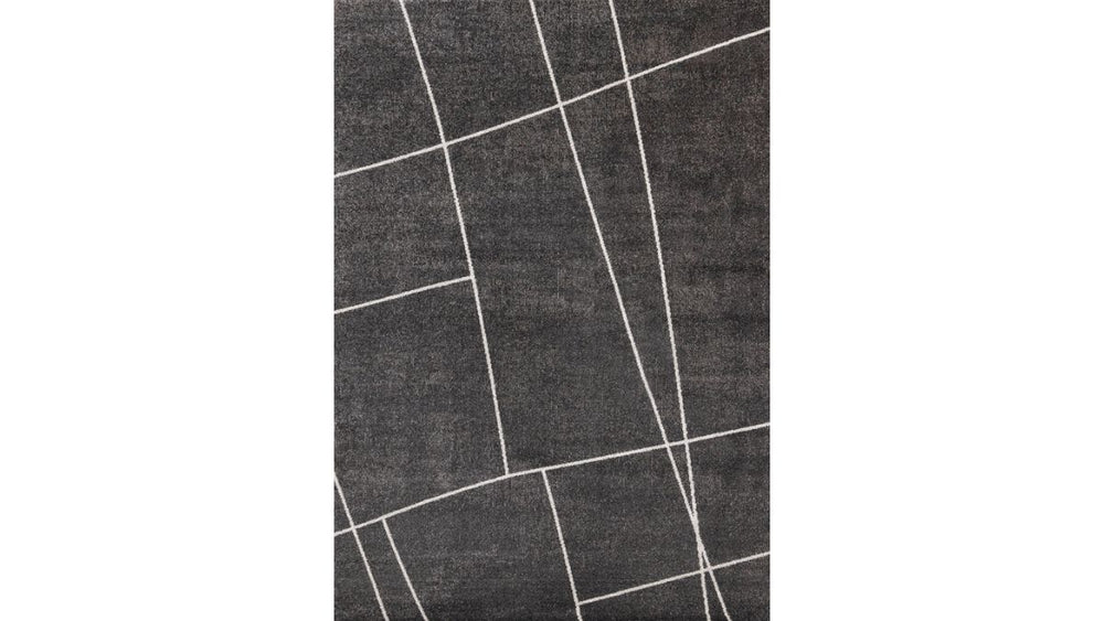 Mae Grey White Organic Line Design Rug