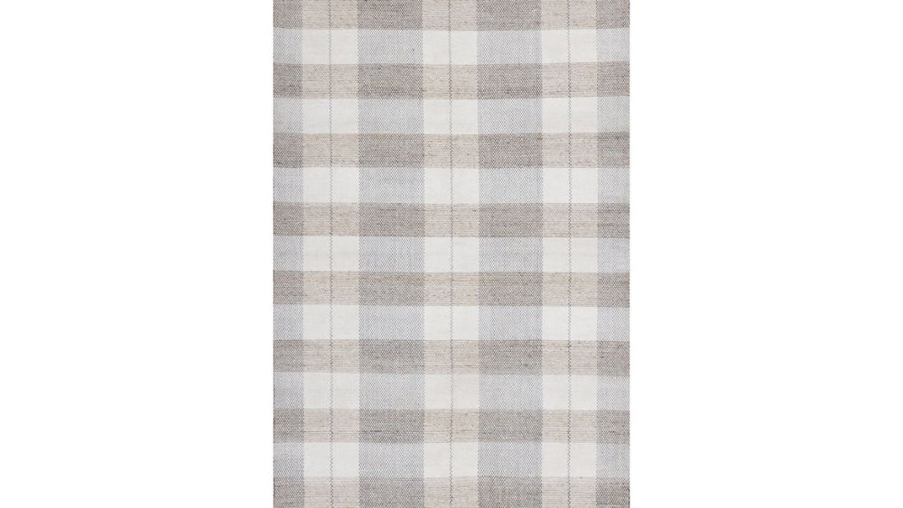 Aspen Beige Muted Plaid Woven Rug