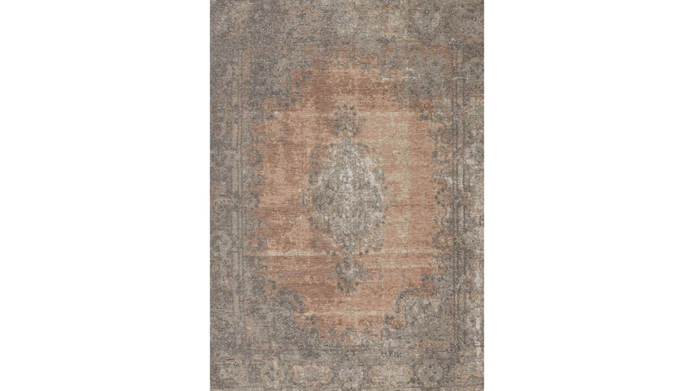 Cathedral Salmon Grey Traditional Border Rug
