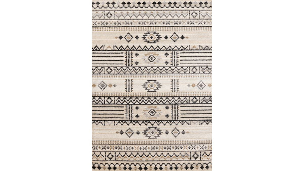 Nala Cream Grey Black Beige Southwestern Pattern Rug