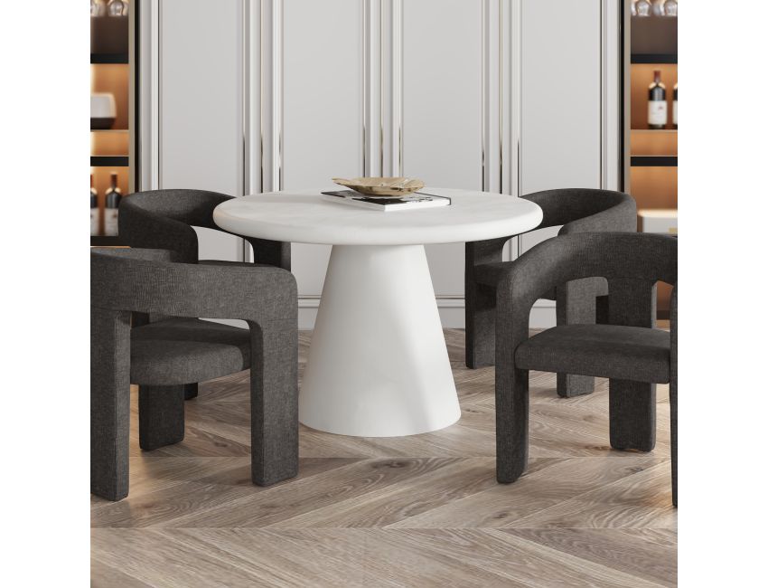 Galio Round Dining Table, 47" in White
