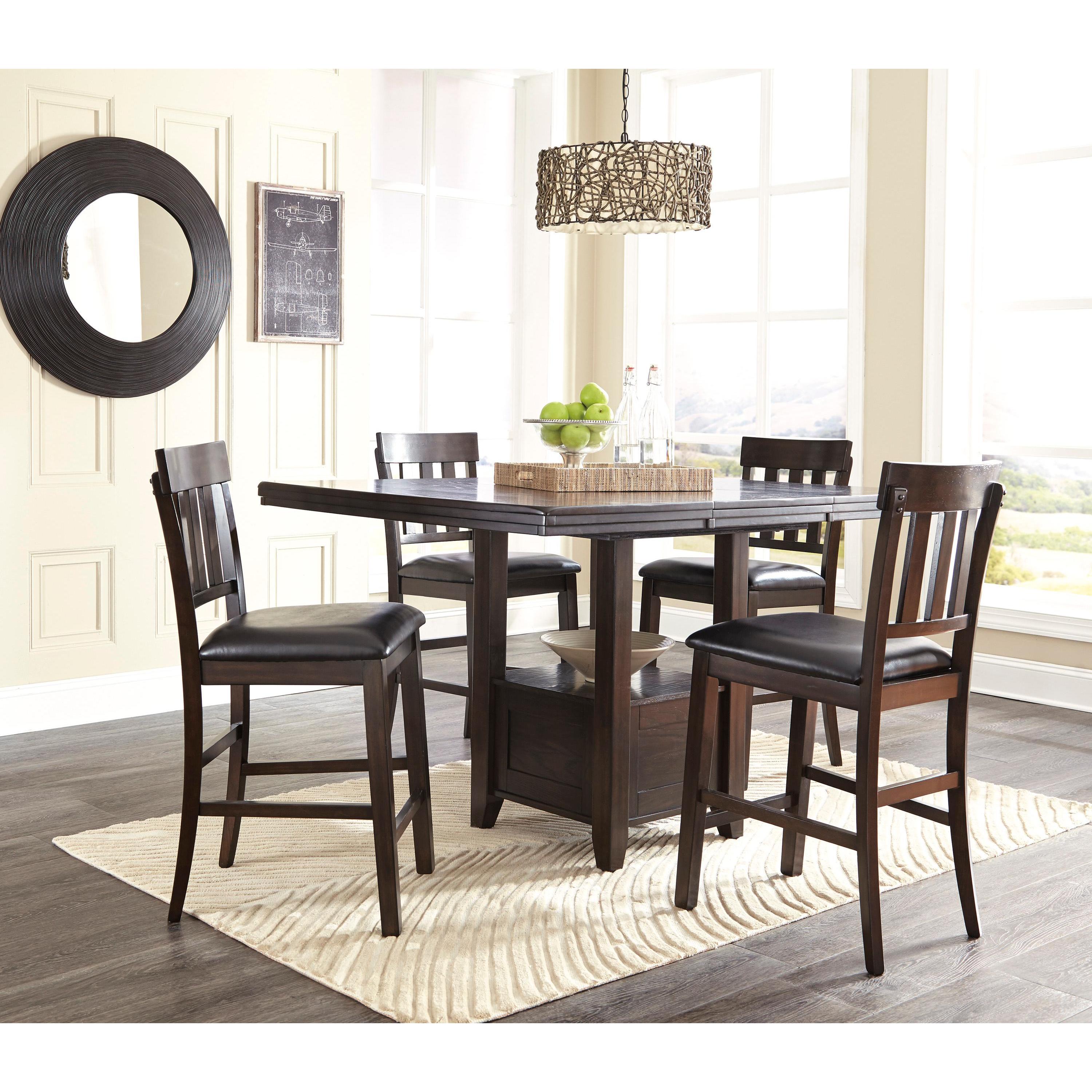  Signature Design by Ashley Haddigan D596D5 5 pc Counter Height Dining Set IMAGE 1