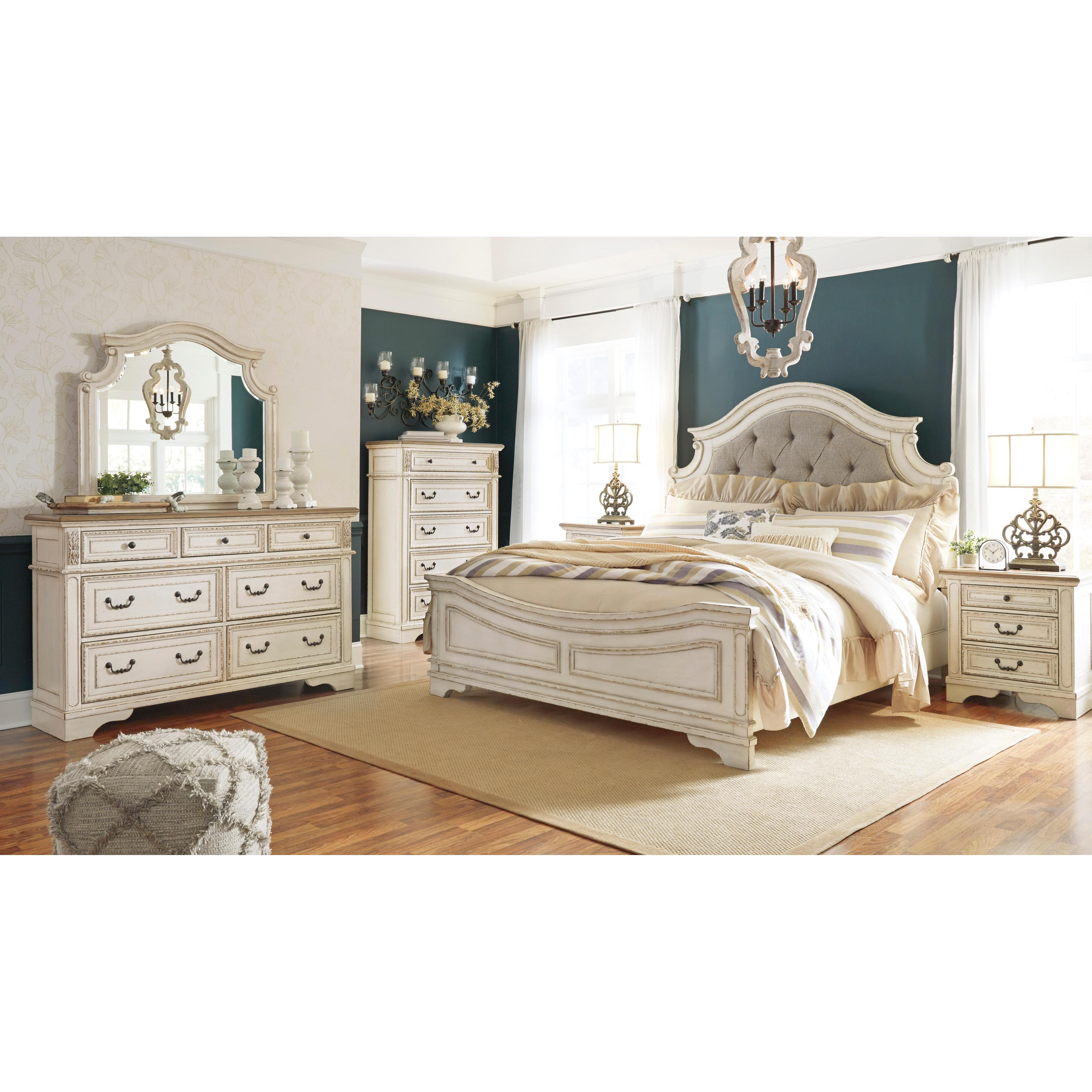  Signature Design by Ashley Realyn B743 7 pc King Upholstered Panel Bedroom Set IMAGE 1