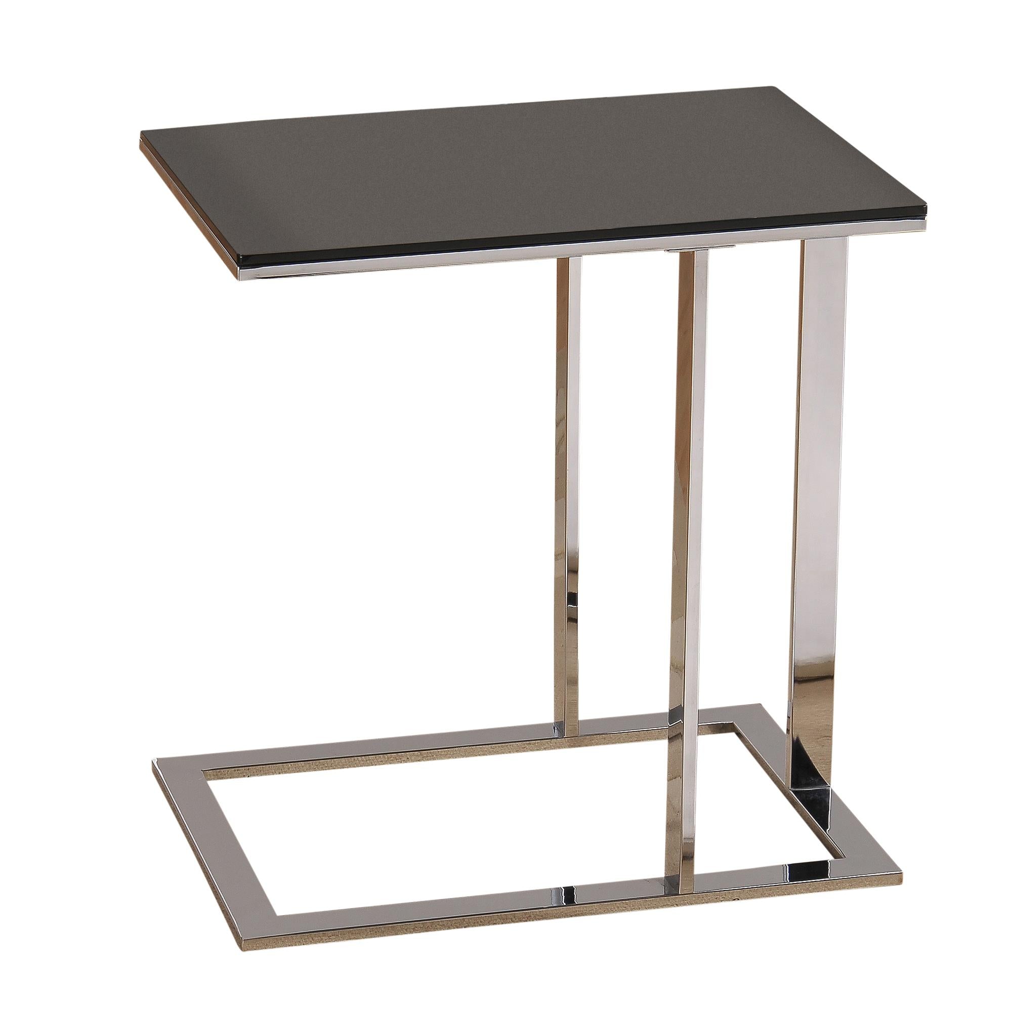  Worldwide Home Furnishings Mod 501-410 Accent Table - Chrome and Black IMAGE 1