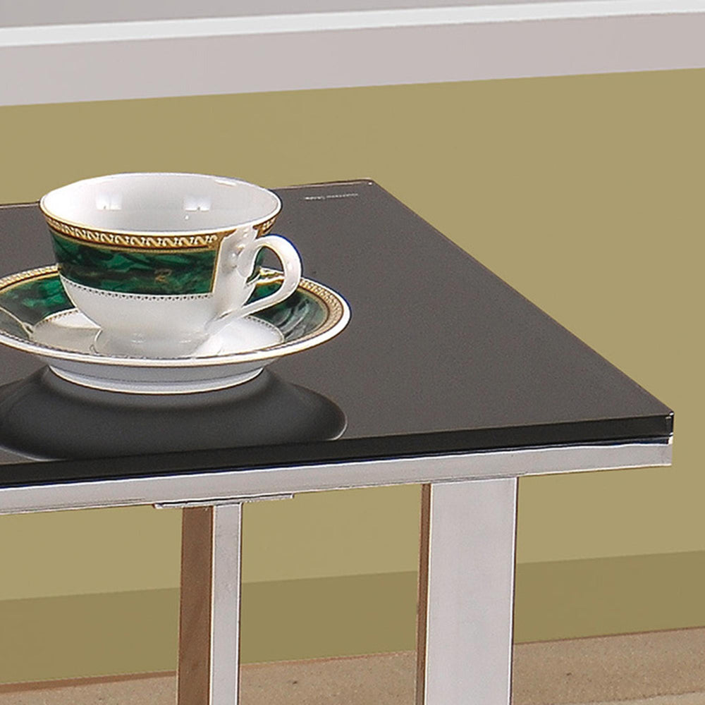  Worldwide Home Furnishings Mod 501-410 Accent Table - Chrome and Black IMAGE 3