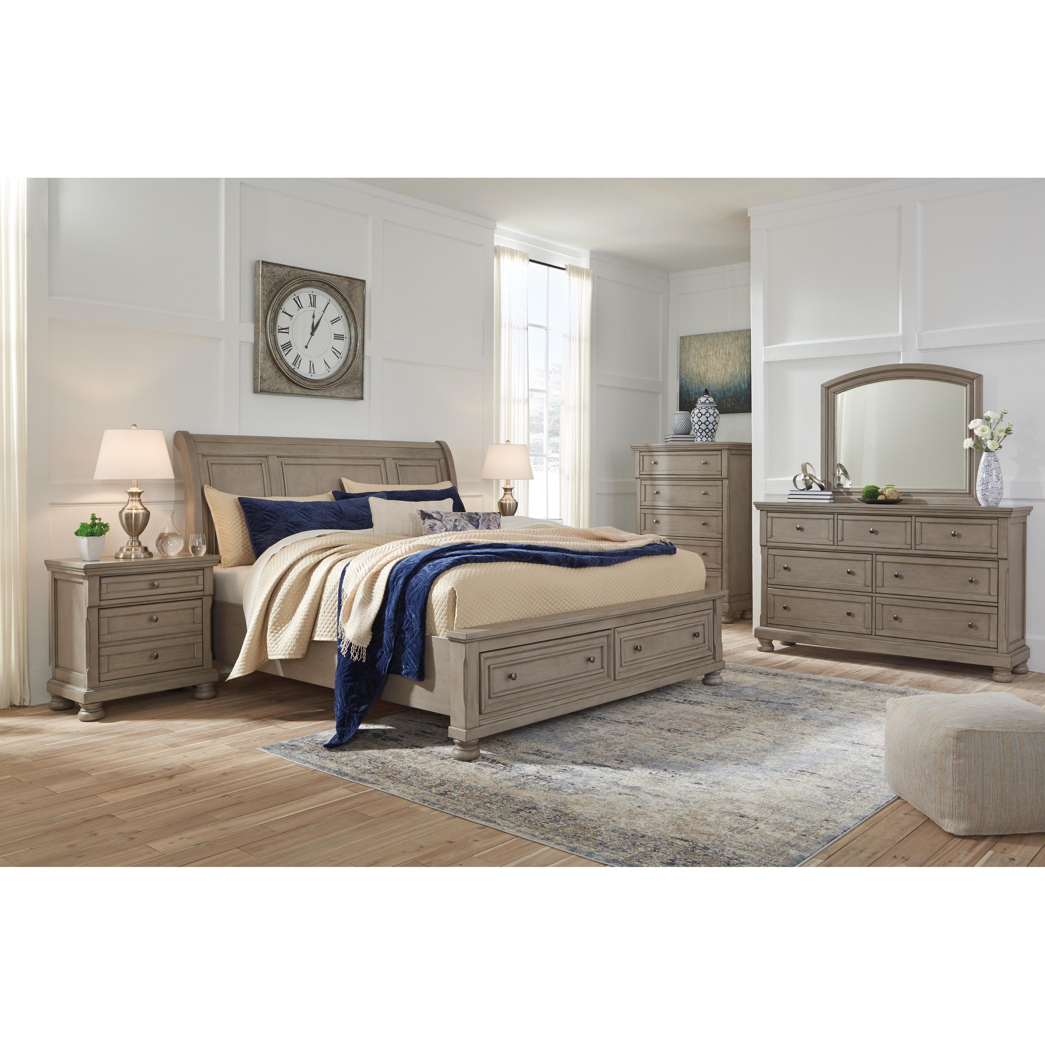  Signature Design by Ashley Lettner B733 7 pc King Sleigh Storage Bedroom Set IMAGE 1