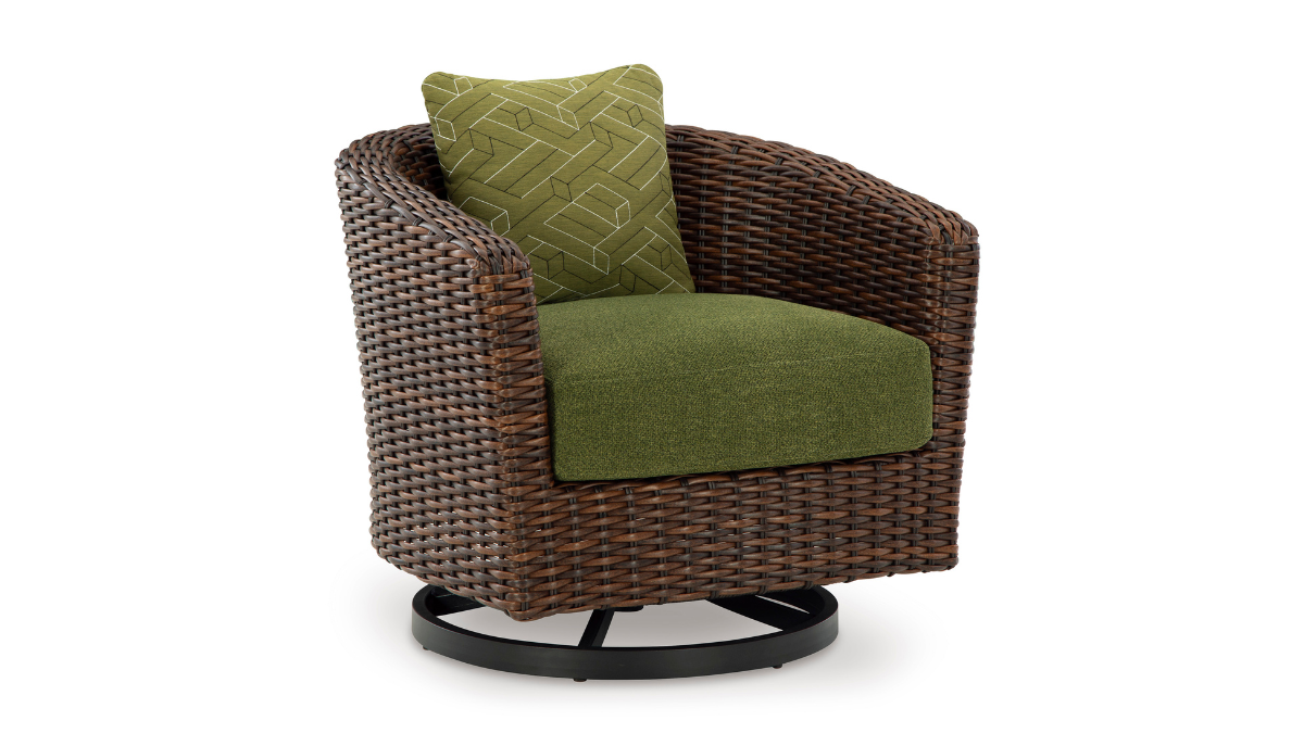 HORIZON HALL OUTDOOR SWIVEL LOUNGE CHAIR WITH CUSHION