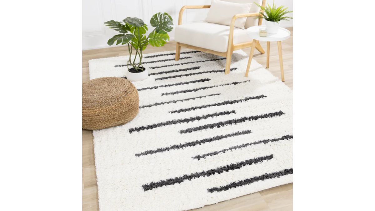 Pascal Cream Grey Alternating Lines Rug