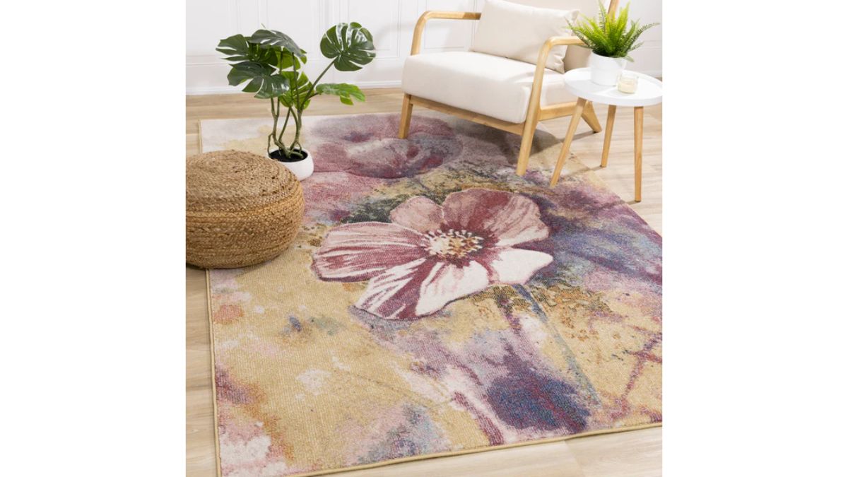 Folio Pink Yellow Blue Poppy Rug