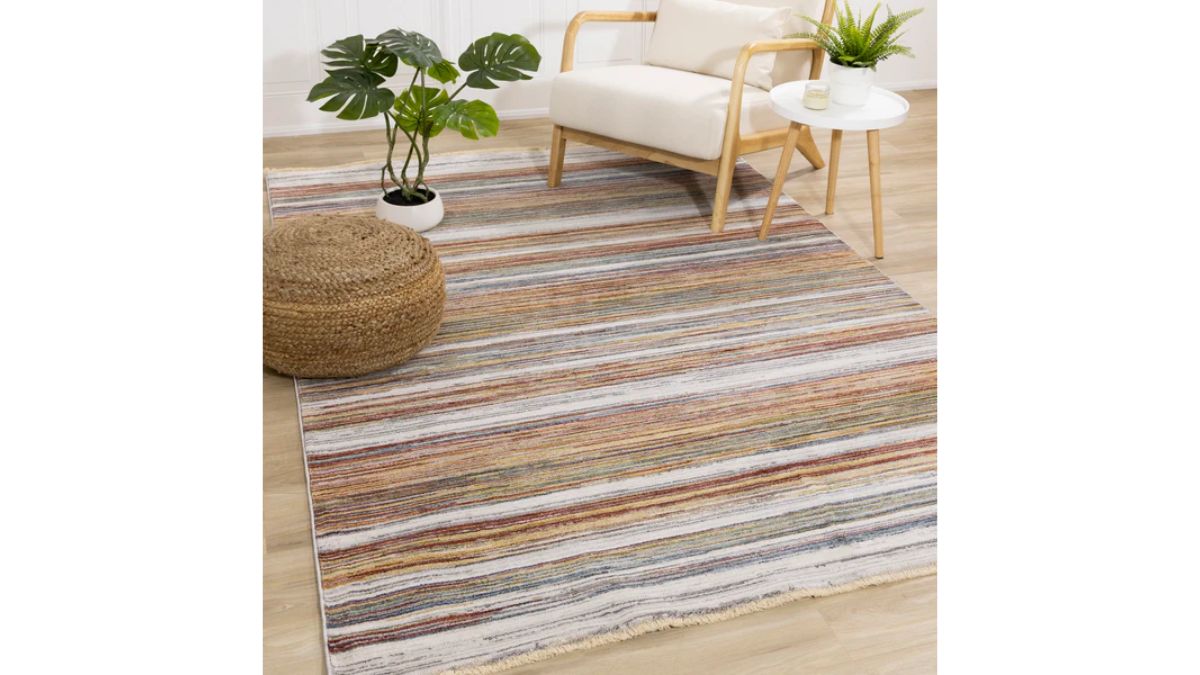 Marisa Multicolour Striped Plush Rug