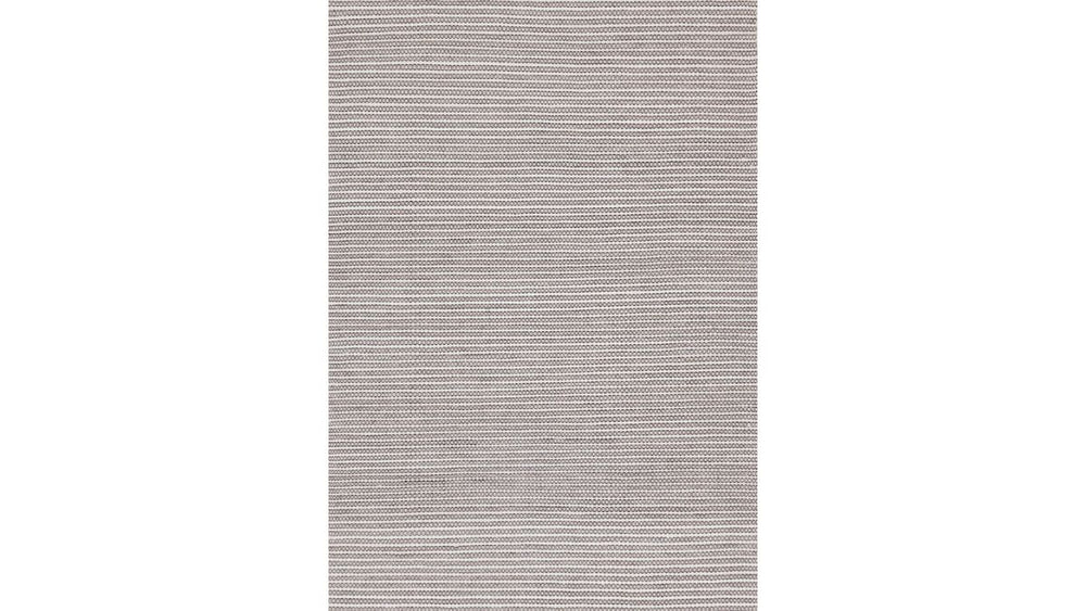 Aspen White Taupe Black Stripe Pattern Woven Rug