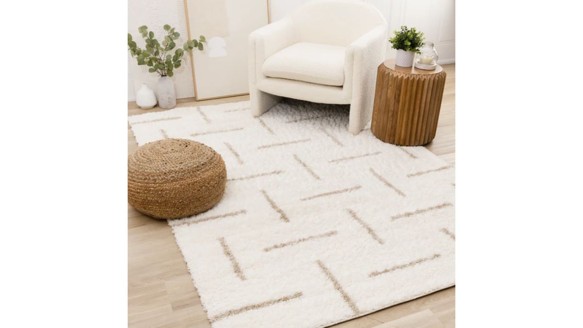 Pascal Cream Beige Scattered Lines Rug