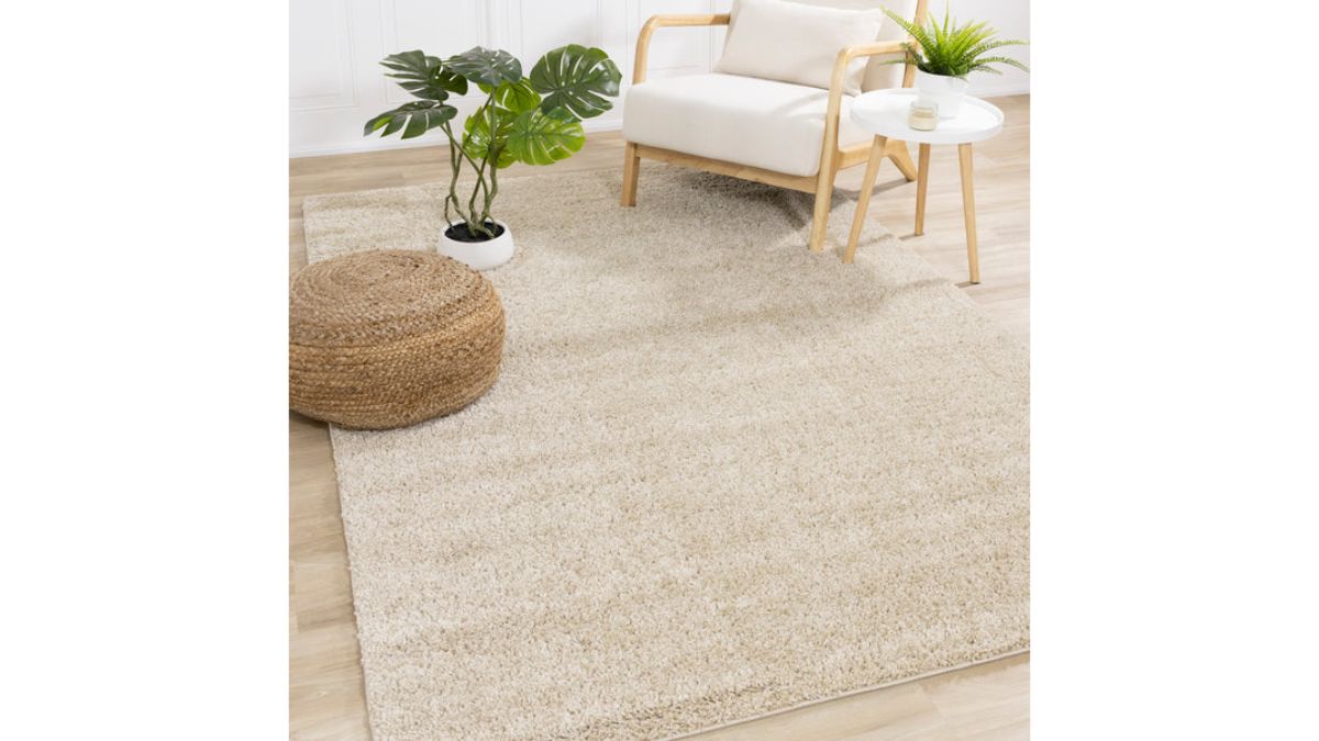 Pascal Beige Comfort Shag Rug Oval