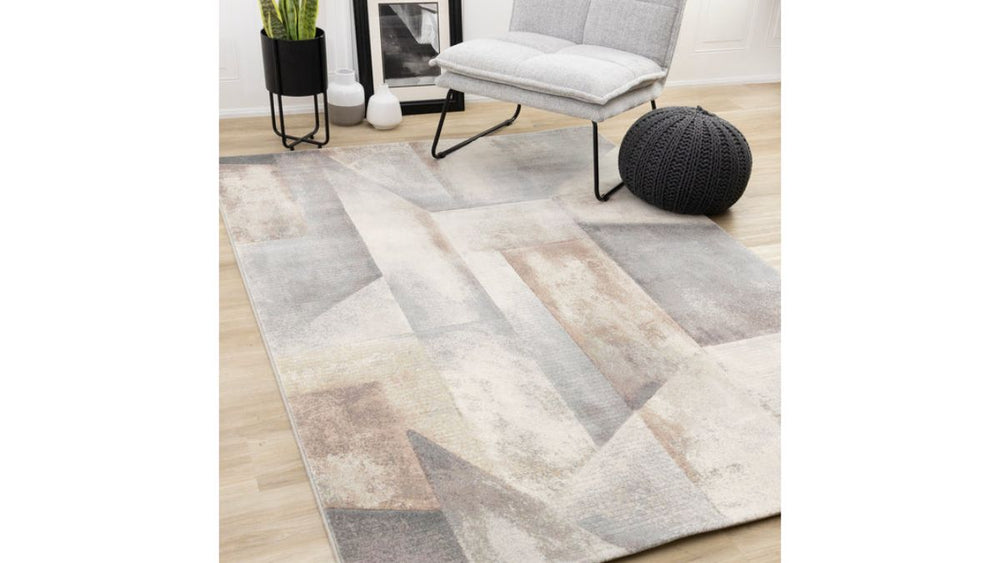 Aurora Multi Distressed Geometric Design Rug