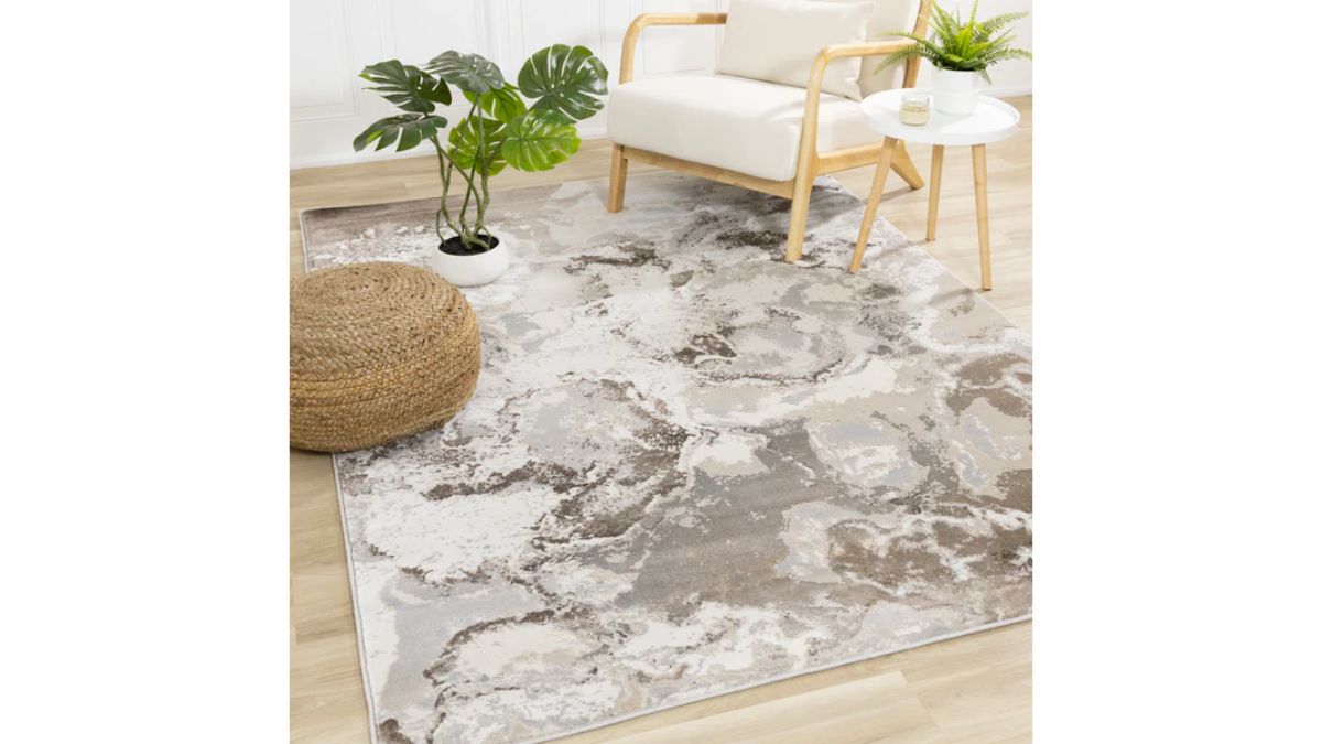 Luca Taupe Organic Swirl Rug