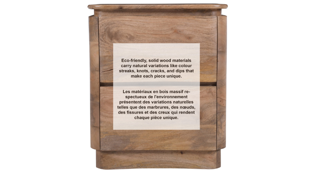 Akhila 2 Drawer Accent Table in Natural