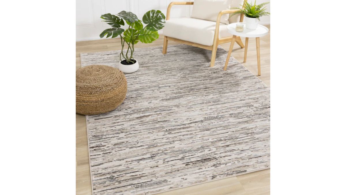 Luca Beige Grey Organic Lines Rug