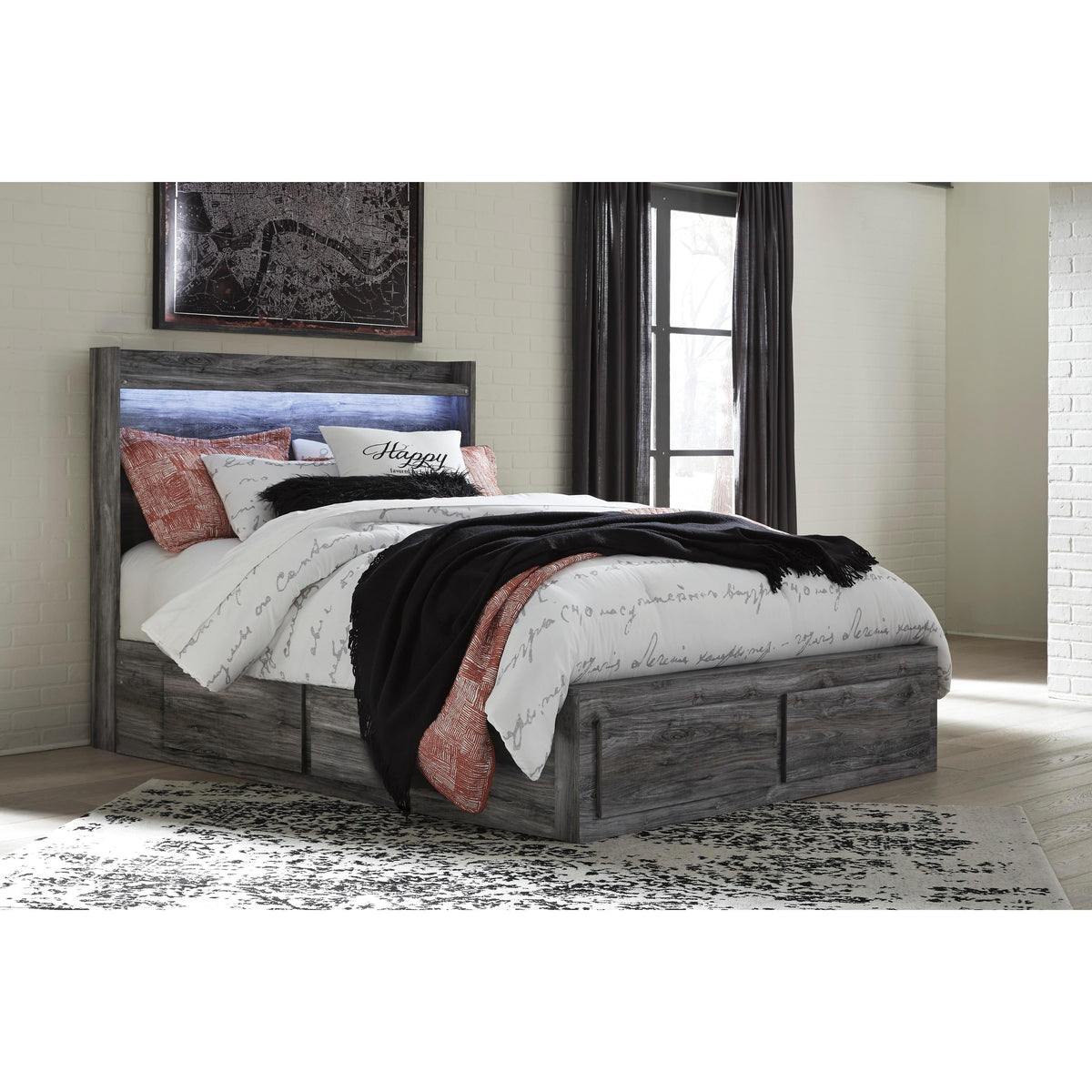  Signature Design by Ashley Baystorm B221B43 6 pc Queen Panel Storage Bedroom Set IMAGE 2