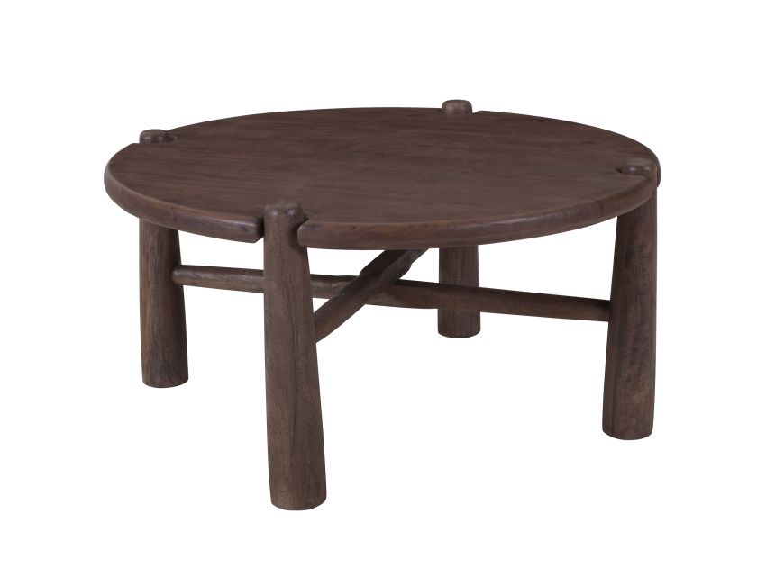 Carlyn Round Coffee Table in Dark Walnut
