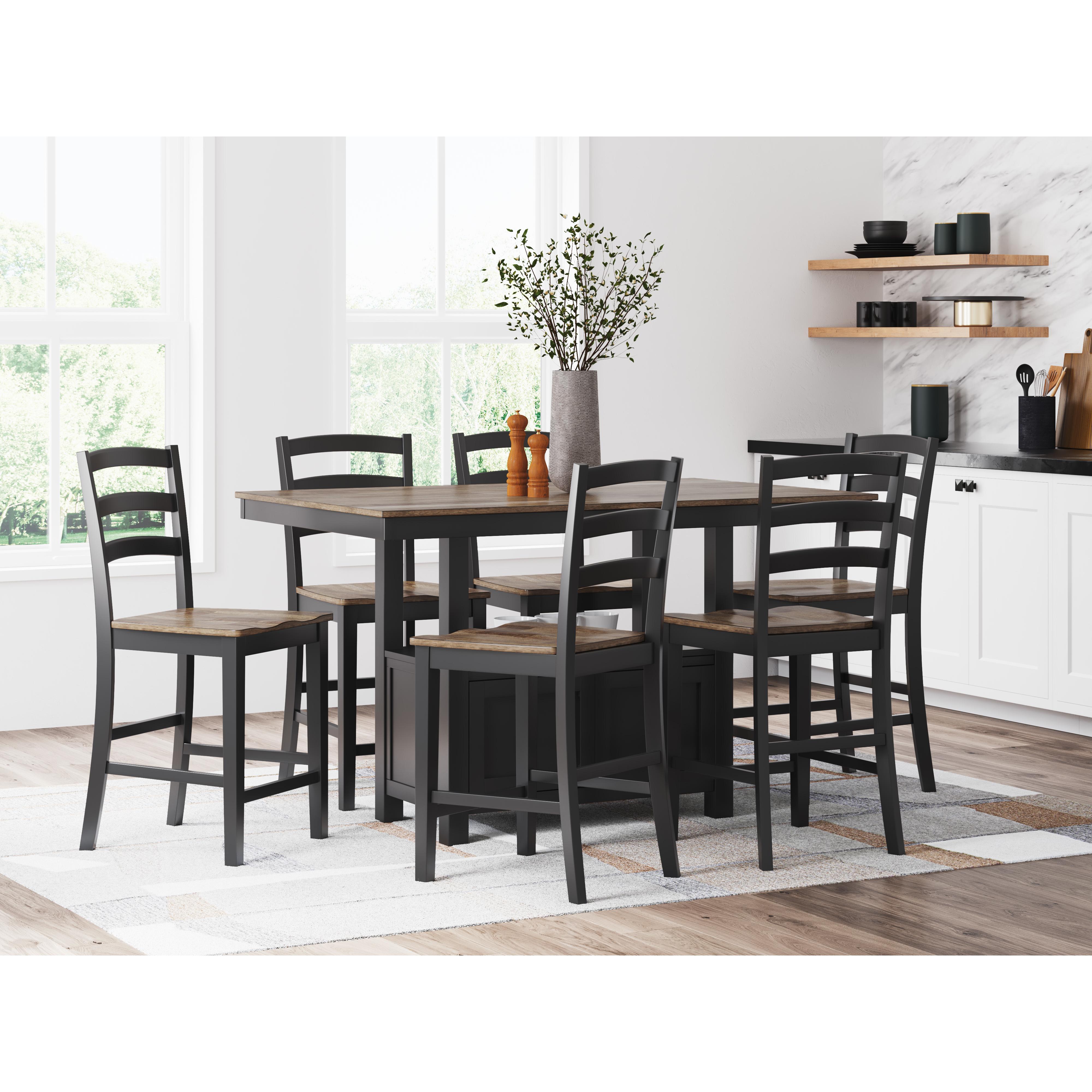  Signature Design by Ashley Wildenauer D634D8 7 pc Counter Height Dining Set IMAGE 1