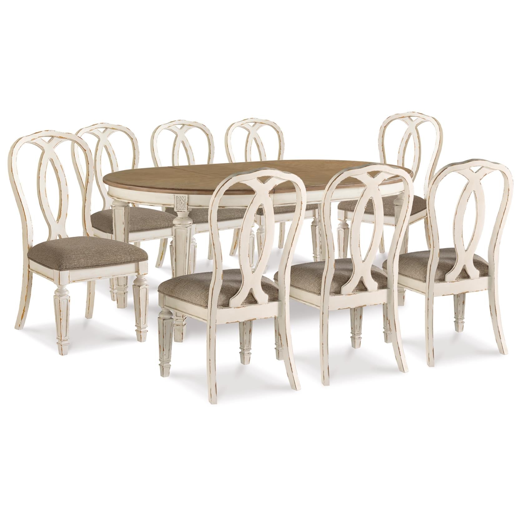  Signature Design by Ashley Realyn D743D15 9 pc Dining Set IMAGE 1