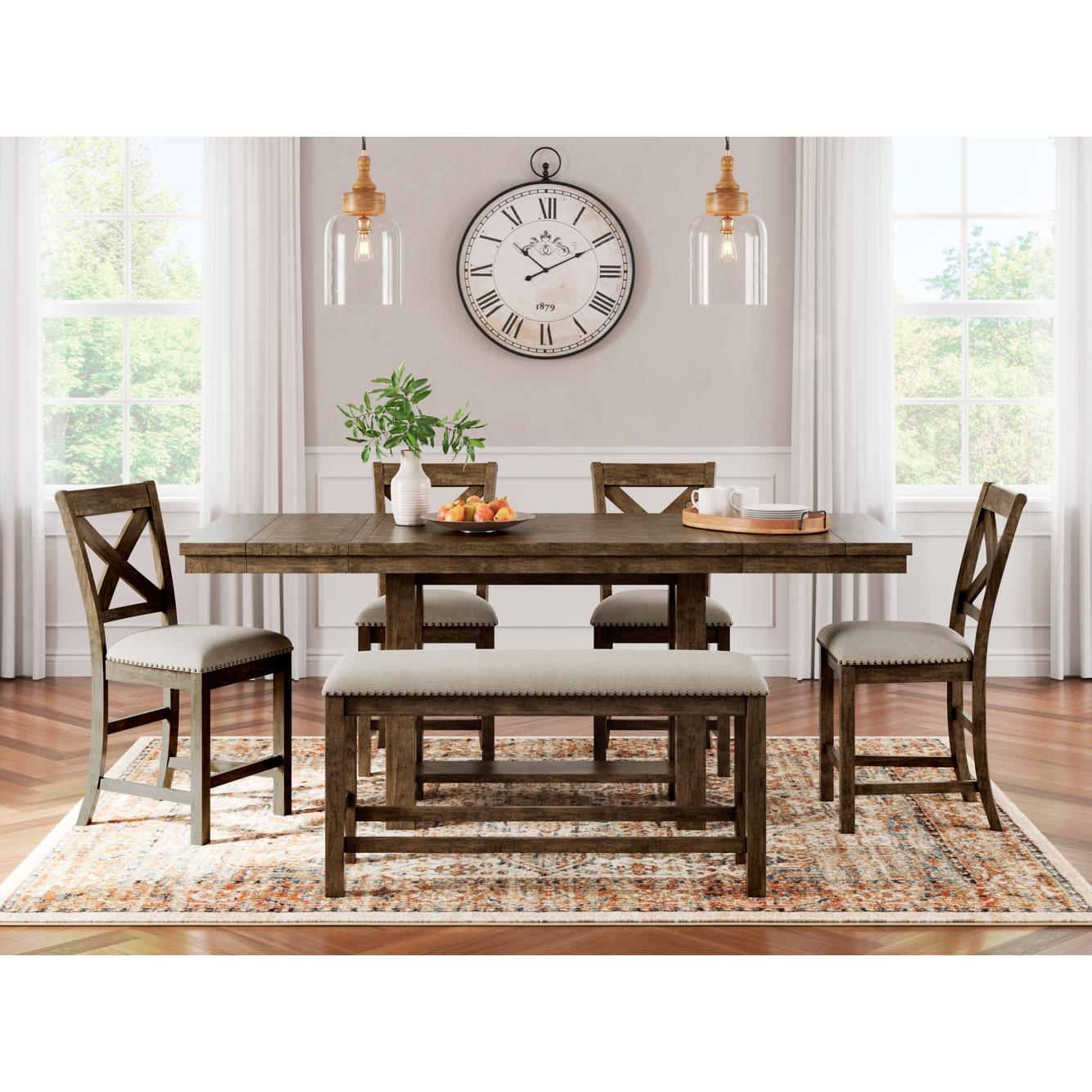  Signature Design by Ashley Moriville D631D3 6 pc Counter Height Dining Set IMAGE 1