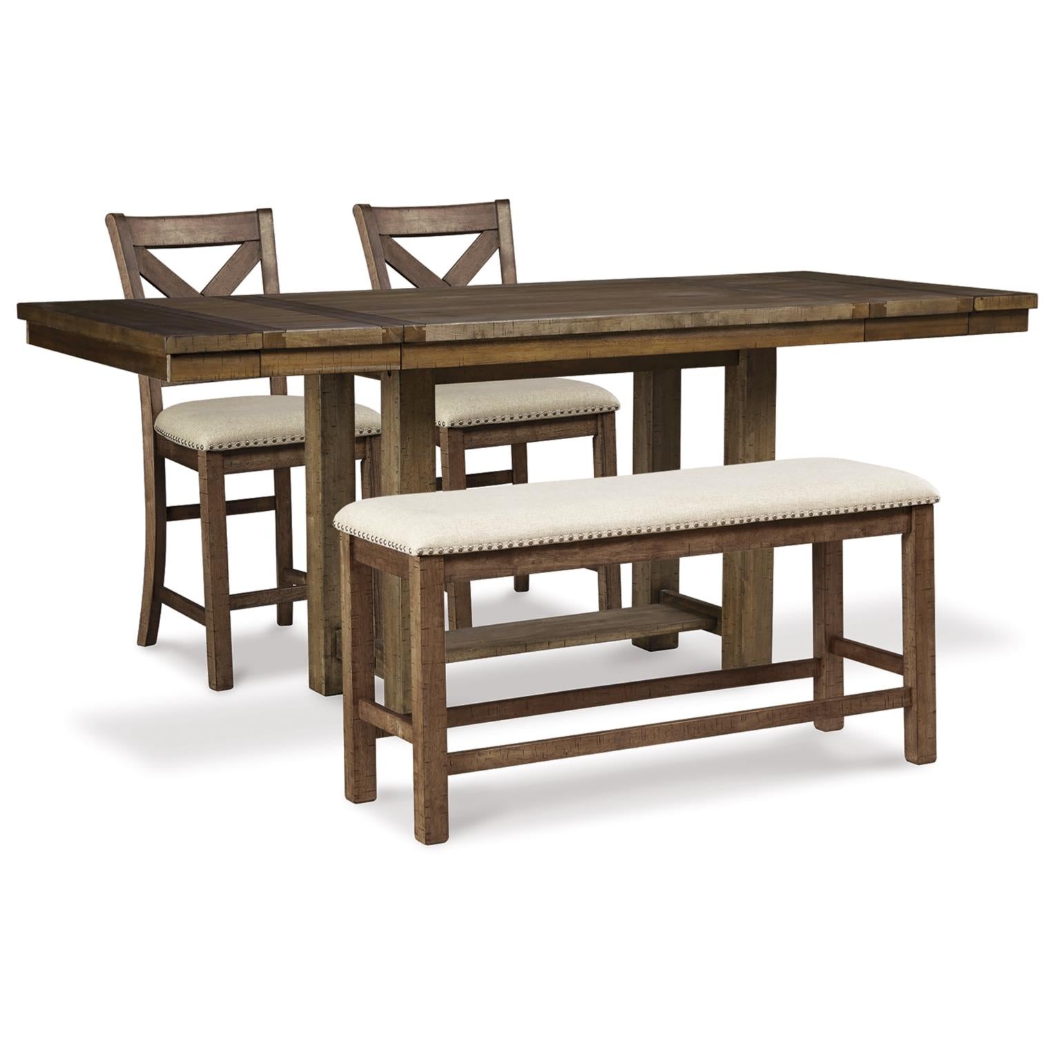  Signature Design by Ashley Moriville D631D9 4 pc Counter Height Dining Set IMAGE 1