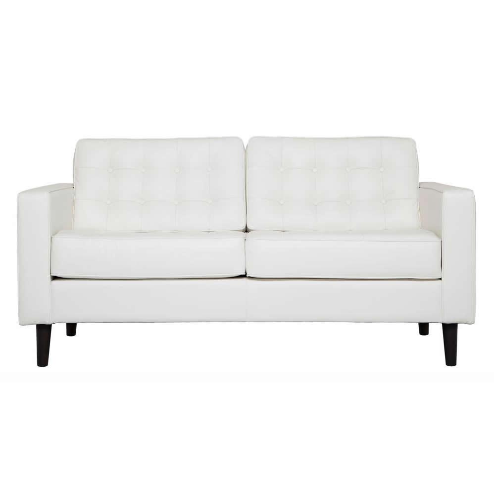  EQ3 Reverie Stationary Leather Loveseat 37095-03-GR100 IMAGE 1