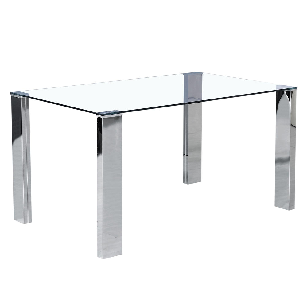  Worldwide Home Furnishings Frankfurt 201-165 Rectangular Dining Table - Stainless Steel IMAGE 1
