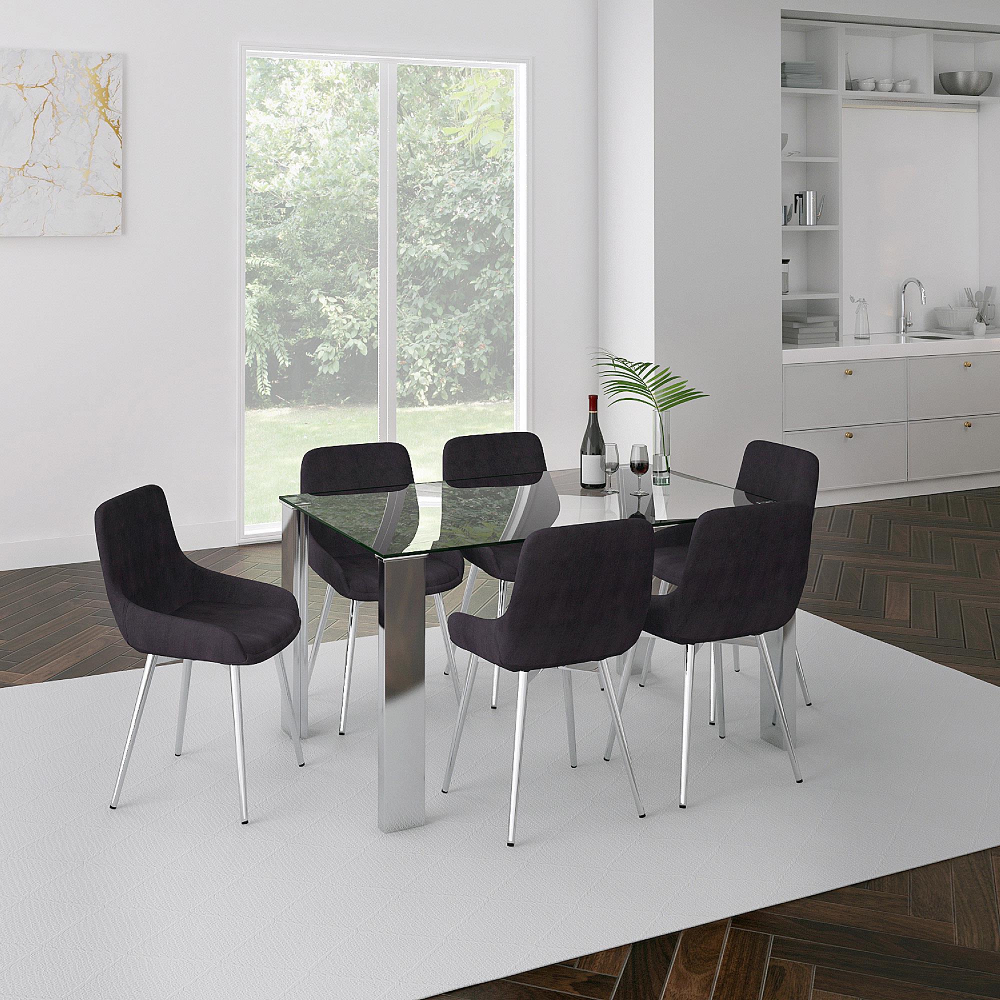  Worldwide Home Furnishings Frankfurt 201-165 Rectangular Dining Table - Stainless Steel IMAGE 2