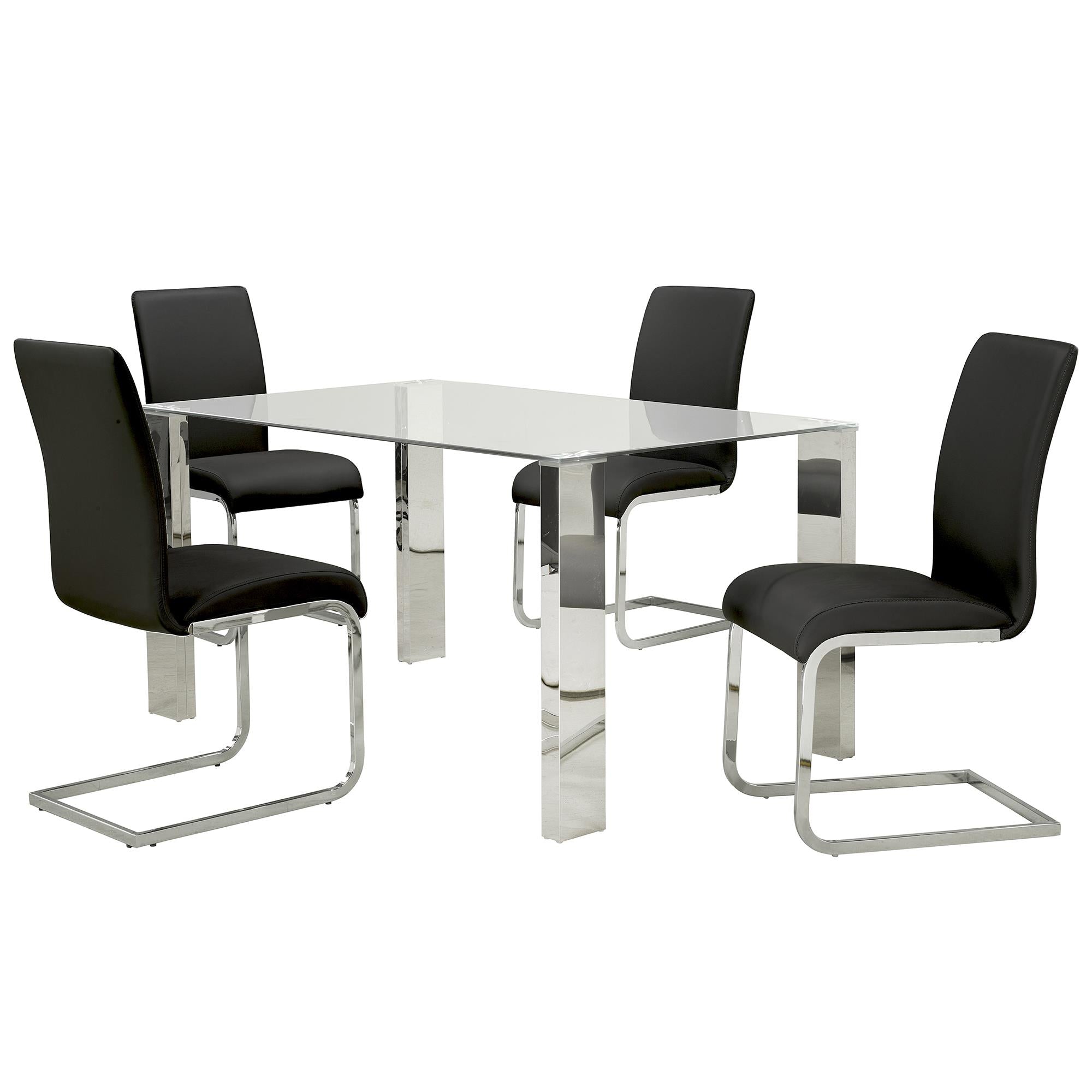  Worldwide Home Furnishings Frankfurt 201-165 Rectangular Dining Table - Stainless Steel IMAGE 6