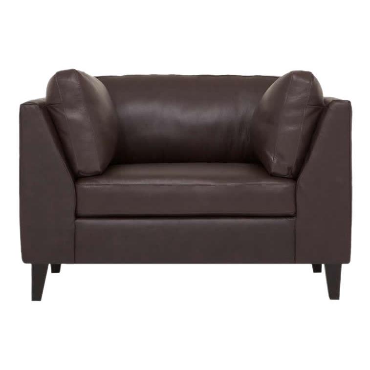  EQ3 Salema Stationary Leather Chair 37024-02-GR100 IMAGE 1