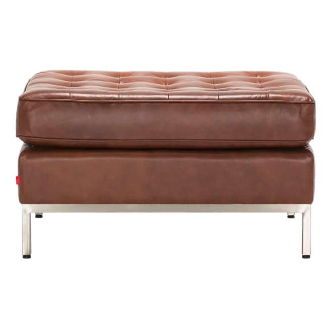  EQ3 Reverie Leather Ottoman 37095-04-GR100 IMAGE 1