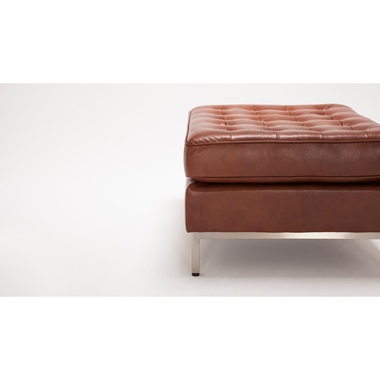  EQ3 Reverie Leather Ottoman 37095-04-GR100 IMAGE 4