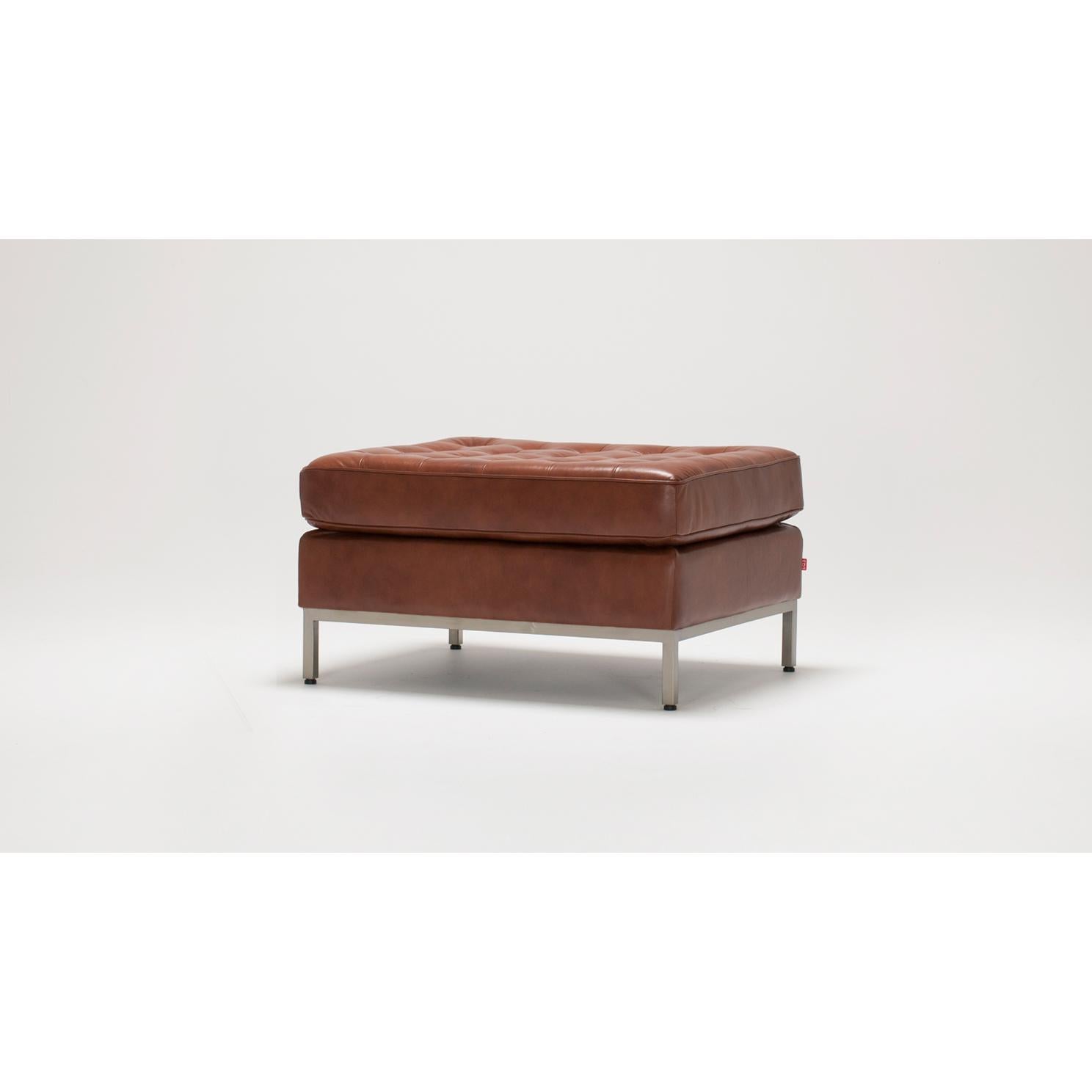 EQ3 Reverie Leather Ottoman 37095-04-GR100 IMAGE 5