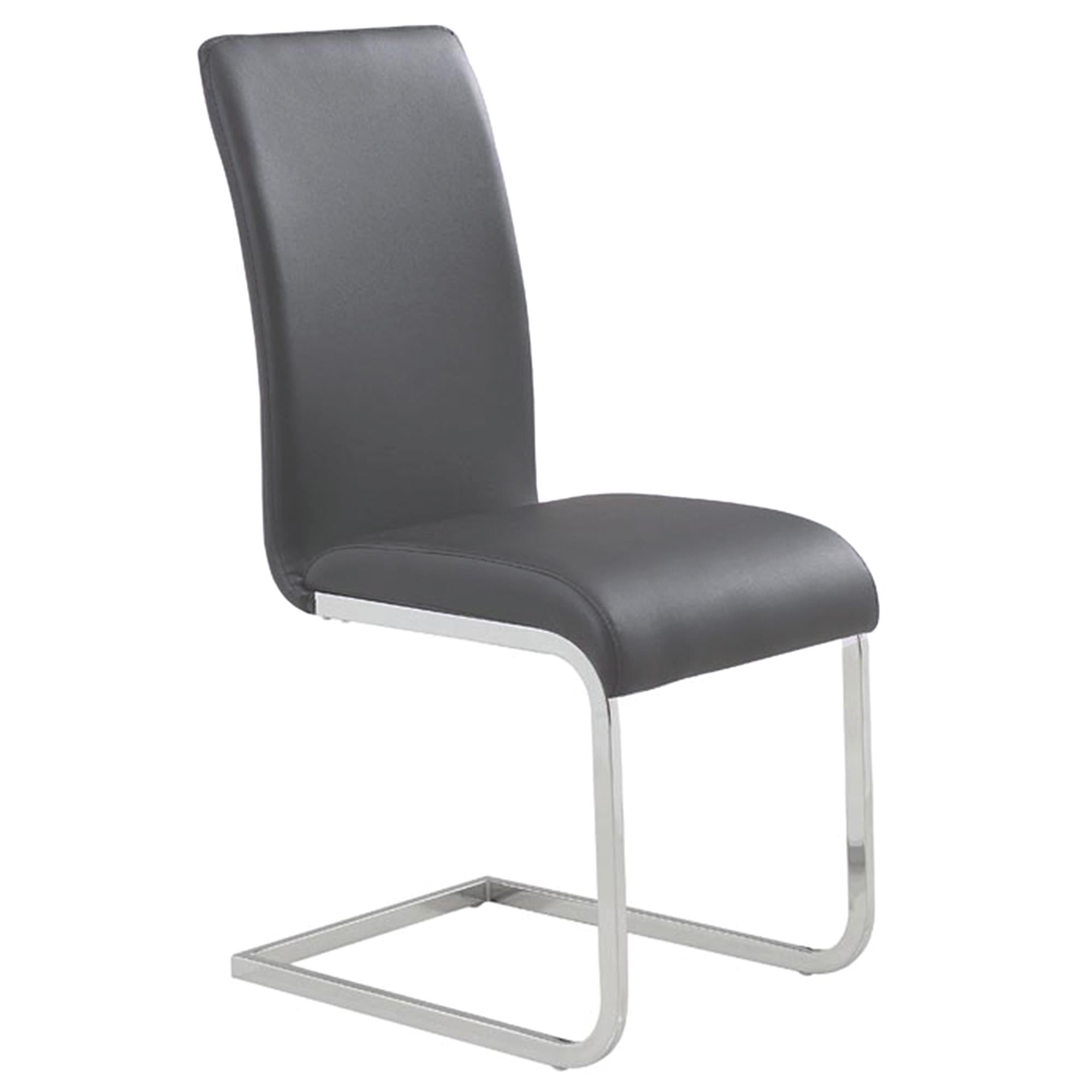  Worldwide Home Furnishings Maxim 202-489GY Dining Chair - Grey and Chrome IMAGE 1