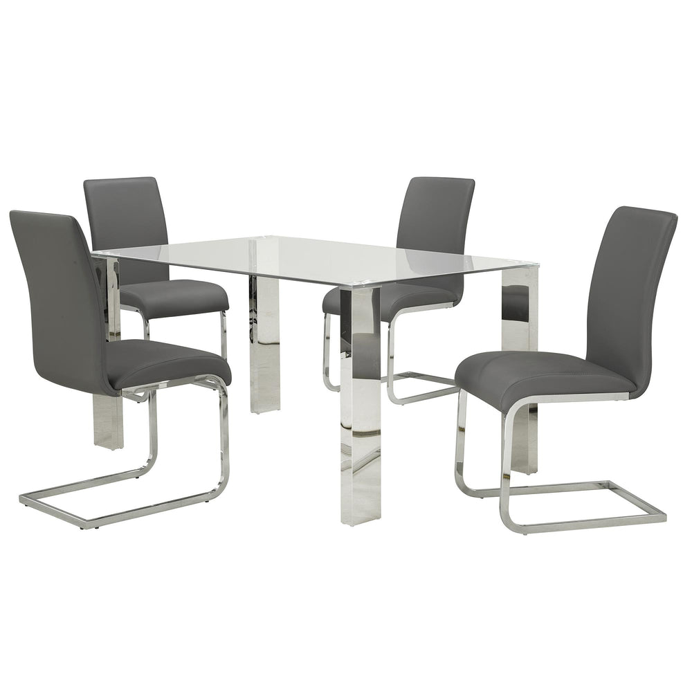  Worldwide Home Furnishings Maxim 202-489GY Dining Chair - Grey and Chrome IMAGE 5