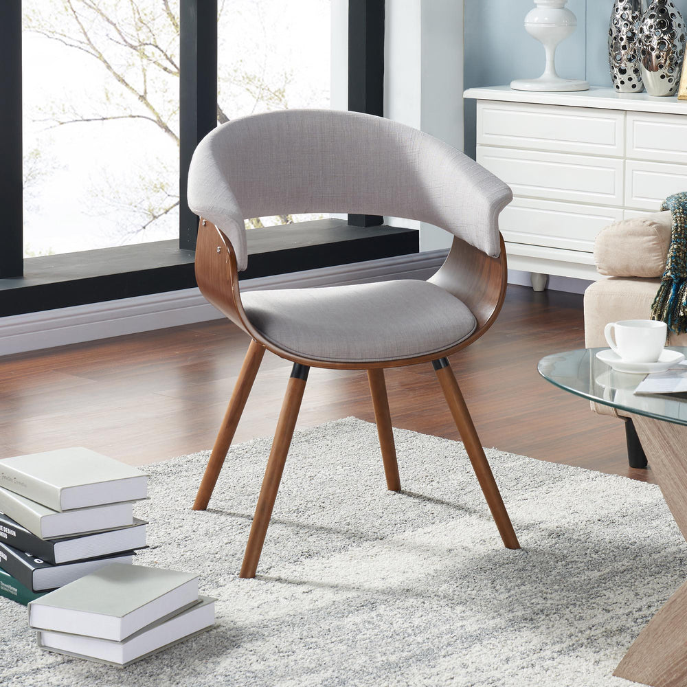  !nspire Holt 403-981GY Accent/Dining Chair - Grey and Walnut IMAGE 2